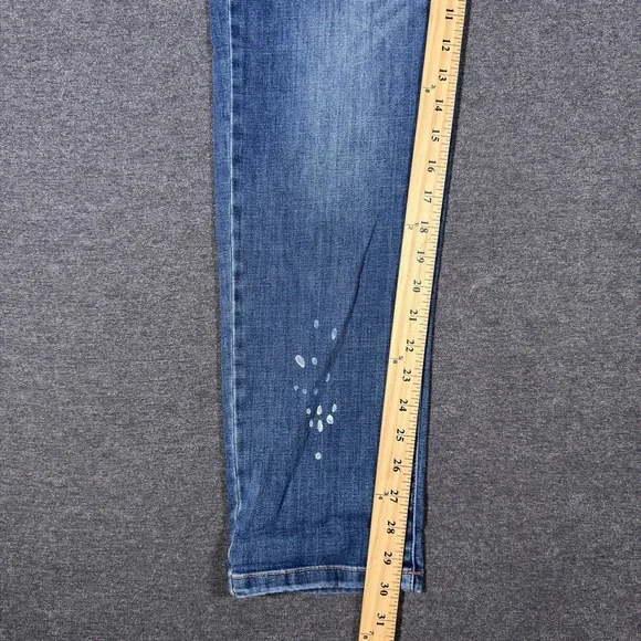 J Jill Boyfriend Straight Leg Ankle Jeans Womens 10 Mid Rise Medium Wash Paint - Picture 9 of 10